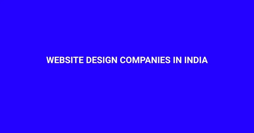 website design companies in india